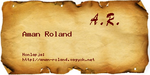 Aman Roland névjegykártya